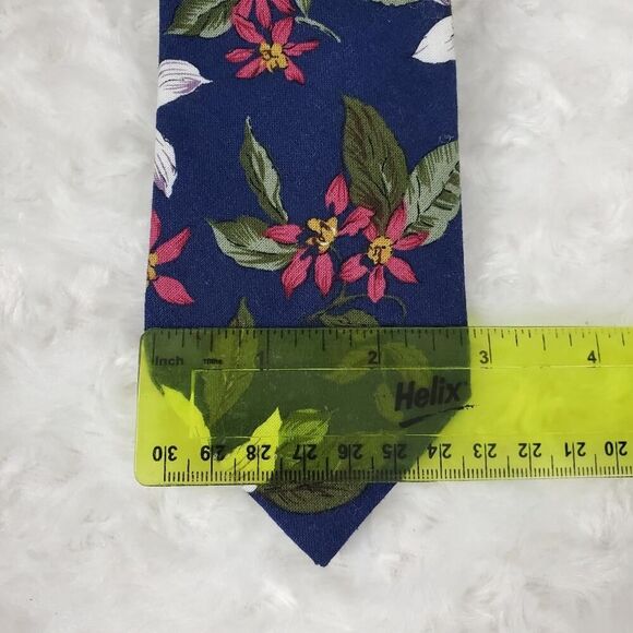 Dockers Floral Cotton Tie Blue - Picture 7 of 7